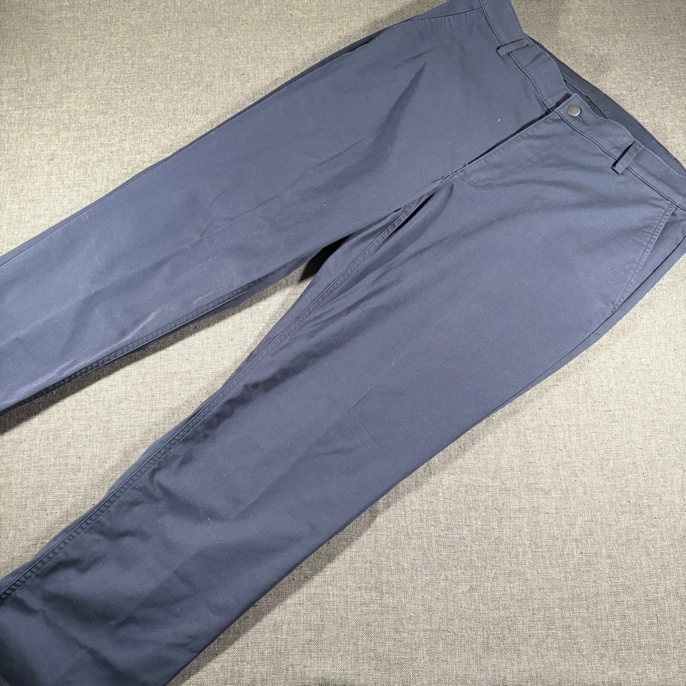 40 Grit by Duluth Trading Chino Pants Mens 40x32 Navy Blue Slim Fit Cotton Blend